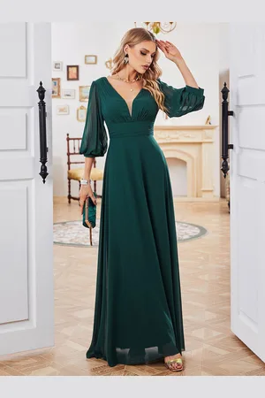 milanoo.com Abito Abiti lunghi da ballo in chiffon con mezza manica e vita impero