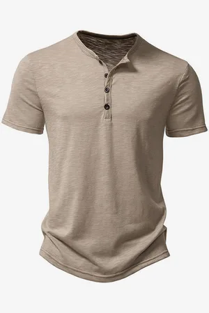 milanoo.com Polo in cotone da uomo T-shirt a maniche corte da uomo
