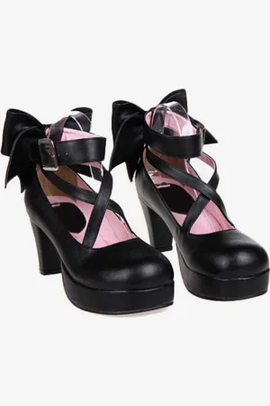 milanoo.com Sweet Platform Heels Scarpe Lolita Cinturini alla caviglia Punta tonda