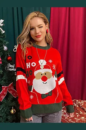 milanoo.com Maglione da donna girocollo modello natalizio in