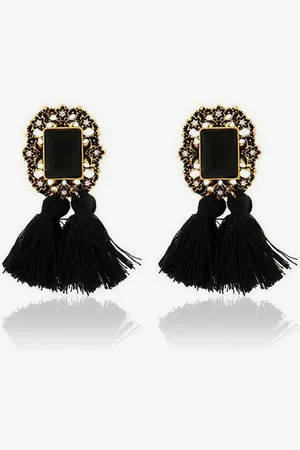 milanoo.com Orecchini da sposa gotici neri Gioielli da sposa traforati in metallo unisex