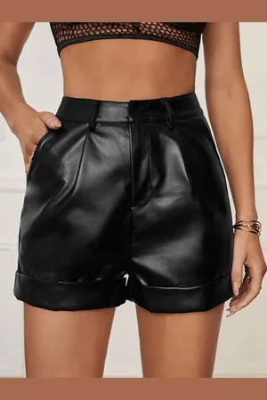 milanoo.com Pantaloncini da donna Pantaloncini classici in PU in poliestere