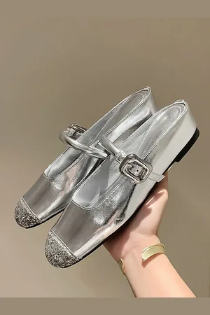 milanoo.com Sabot piatti da donna Sabot con dettaglio fibbia argento