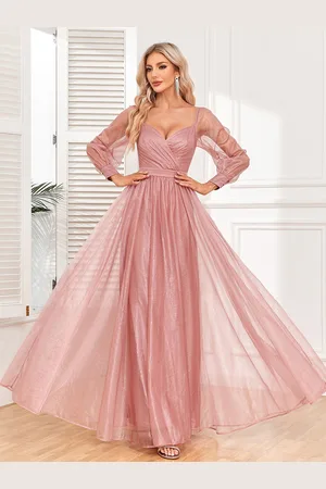 milanoo.com Abito elegante da ballo cotta collo maniche illusione Abiti maxi