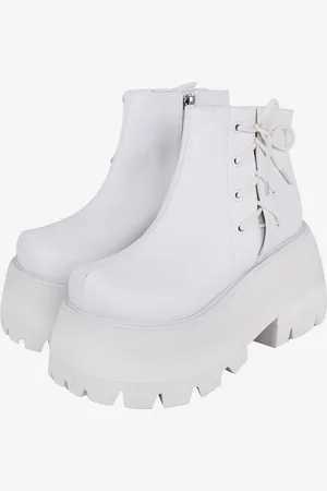 milanoo.com Calzature Lolita gotiche Scarpe Lolita con zeppa in pelle PU bianca
