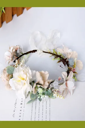 milanoo.com Copricapo con fiori rosa Accessori per capelli in poliestere da sposa per la sposa