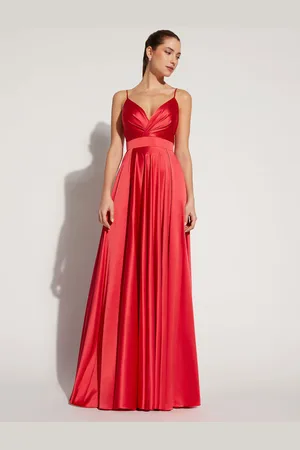 milanoo.com Abito da sera A-Line con scollo a V in seta elastica come abiti da festa formali lunghi fino al pavimento in raso Personalizzazione gratuita