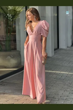 milanoo.com Tuta intera con lacci in chiffon senza schienale con gambe larghe
