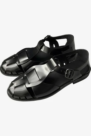 milanoo.com Sandali piatti da donna Sandali casual in pelle PU con fibbia rotonda