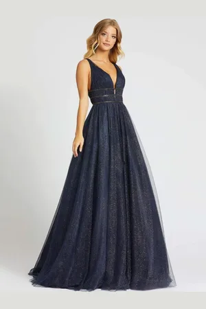 milanoo.com Abito da sera Principessa Silhouette Scollo a V Senza maniche Paillettes senza schienale Tulle Abiti da festa sociale Personalizzazione gratuita