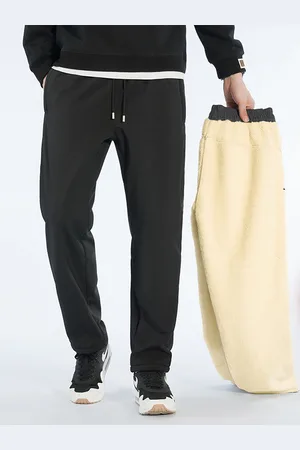 milanoo.com Pantaloni da uomo in velluto di agnello ispessito pantaloni di cotone di grandi dimensioni pantaloni larghi impermeabili e antivento