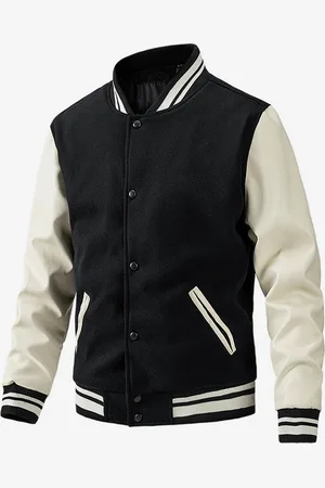 milanoo.com Giacca da baseball da uomo Color Block in cotone imbottito taglie forti