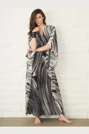 milanoo.com Abito estivo Abiti da spiaggia oversize stampati con scollo a V