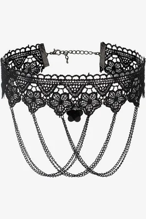 milanoo.com Collane da sposa gotiche nere Collana da sposa rettangolare nera