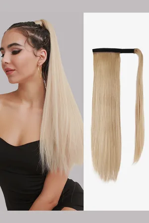 milanoo.com Parrucche lunghe a coda di cavallo dritte Estensioni dei capelli casual quotidiane