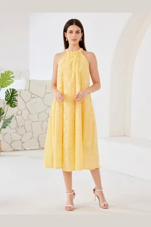 milanoo.com Vestito midi estivo con applicazioni e scollo all\\