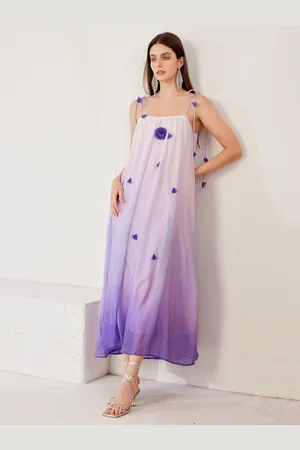 milanoo.com Abito a tubino sfumato viola 3D Flower Summer Beach Long Slip Dress per le donne 2025