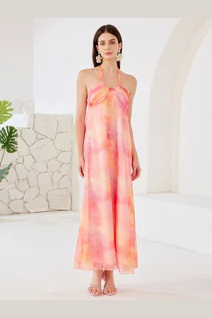 milanoo.com Abito lungo da spiaggia estivo con scollo all\\