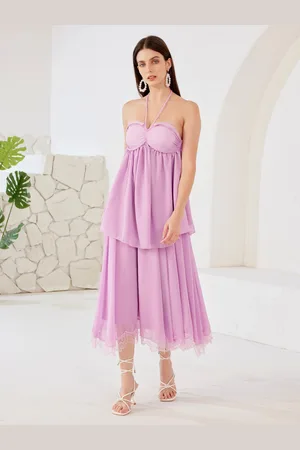 milanoo.com Completo due pezzi con top a collo alto e abito midi per donna 2025