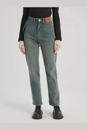 milanoo.com Jeans dritti vintage pantaloni casual cropped per le donne 2025