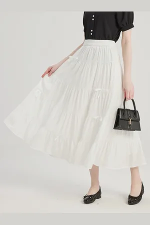 milanoo.com Gonna a strati con papillon A-line Midi Dress per le donne 2025