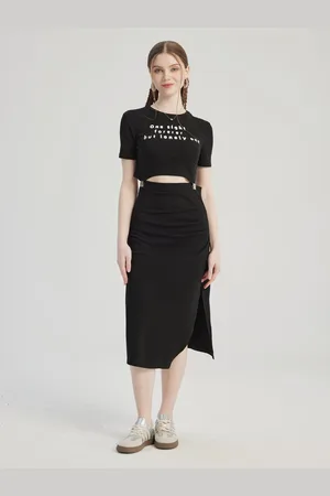 milanoo.com Completo da 2 pezzi con top corto e gonna midi con spacchi completo estivo per donna 2025
