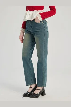 milanoo.com Jeans dritti pantaloni casual cropped per le donne 2025