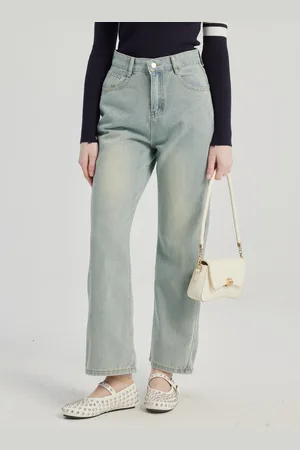 milanoo.com Jeans dritti azzurri pantaloni casual per donna 2025