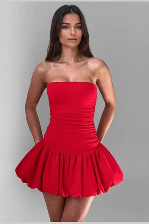 milanoo.com Sexy abito tubino con orlo a palloncino mini abito aderente per donna 2025