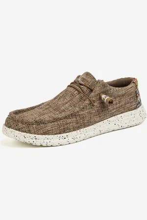 milanoo.com Mocassini da uomo in tela da infilare con punta tonda con plateau leggeri morbidi e comodi scarpe casual piatte