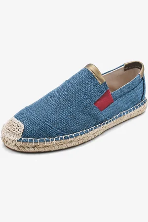 milanoo.com Mocassini da uomo in tela con tomaia in lino intrecciato scarpe da barca comode leggere traspiranti alla moda antiscivolo casual