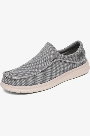 milanoo.com Mocassini da uomo in tela slip-on tomaia intrecciata scarpe da barca leggere e traspiranti suola in gomma spessa antiscivolo