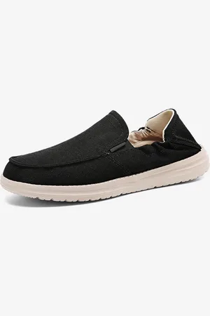 milanoo.com Mocassini da uomo in tela con punta tonda e plateau scarpe da barca leggere e traspiranti scarpe casual