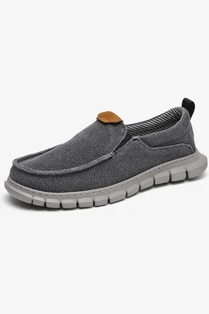 milanoo.com Mocassini da uomo in tela slip-on tomaia intrecciata scarpe da barca leggere e traspiranti suola in gomma spessa antiscivolo