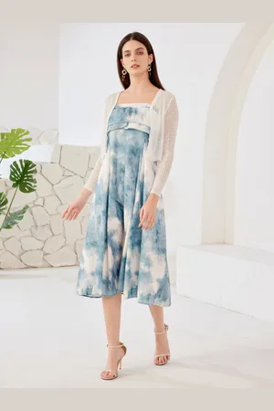 milanoo.com Abito midi con bretelle sfumate e cardigan lavorato a maglia per donna 2025