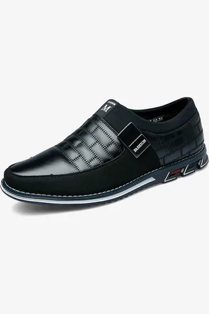 milanoo.com Mocassini da uomo Slip On Spike Oxford Scarpe in pelle scamosciata con giunture Scarpe eleganti