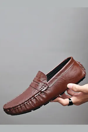 milanoo.com Mocassini da uomo scarpe da barca in pelle con borchie scarpe da barca leggere e resistenti