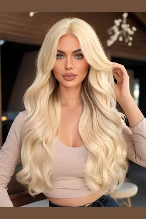 milanoo.com Parrucche sintetiche per donne con capelli lunghi e ondulati riga centrale color 2025