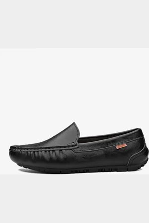 milanoo.com Mocassini da uomo con punta tonda scarpe da barca in similpelle leggere antiscivolo flessibili scarpe basse
