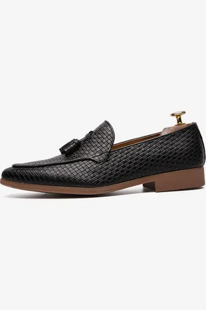 milanoo.com Mocassini Scarpe da uomo Slip-on Nappe Scarpe da uomo in pelle Penny Scarpe a punta Tacco basso Scarpe formali