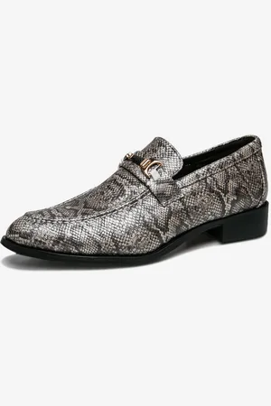 milanoo.com Mocassini da uomo Slip-on Scarpe a punta con cinturino alla caviglia e tacco medio Scarpe da festa