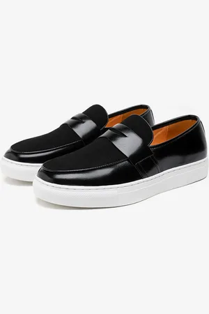 milanoo.com Mocassini da uomo slip-on punta tonda suola spessa in pelle scamosciata scarpe da uomo