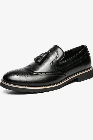 milanoo.com Mocassini da uomo con nappe slip-on decorati scarpe da penny antiscivolo tacchi bassi scarpe casual traspiranti