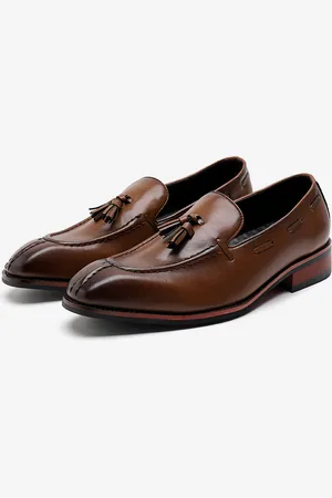 milanoo.com Mocassini da uomo slip-on nappe basse tacco medio scarpe penny