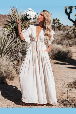 milanoo.com Copricostume da donna con bottoni color albicocca scollo a V maniche corte a strati costumi da bagno estivi da spiaggia