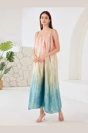 milanoo.com Abito lungo da spiaggia estivo con colori sfumati per le donne 2025