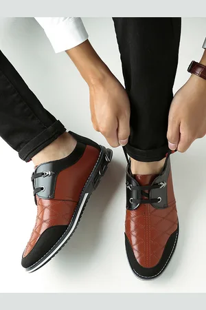 milanoo.com Scarpe eleganti da uomo con punta tonda suola spessa in pelle adatte per balli di fine anno e ufficio