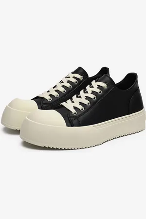 milanoo.com Scarpe da skate con lacci e punta tonda da donna nere con suola piatta