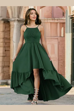 milanoo.com Abito lungo estivo boho con orlo asimmetrico e spalline per donna 2025