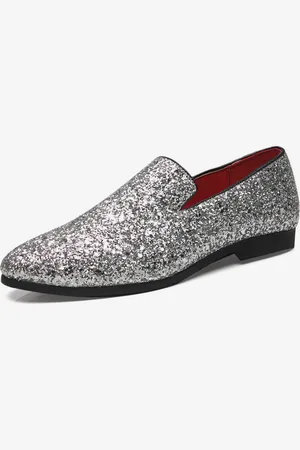 milanoo.com Mocassini da uomo slip-on con punta affilata e glitter scarpe da sera da smoking scarpe da ballo